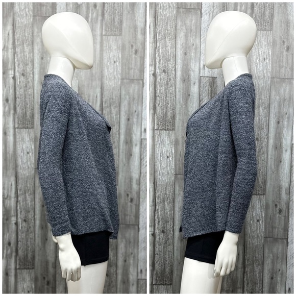 Barefoot Dreams Heathered Blue Cardigan [L14] - Picture 3 of 6